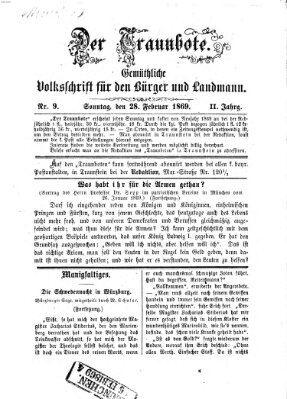 Der Traunbote (Traun-Alz-Salzachbote) Sonntag 28. Februar 1869