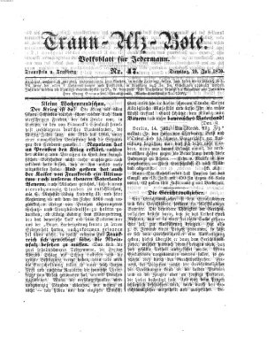 Traun-Alz-Bote (Traun-Alz-Salzachbote) Dienstag 19. Juli 1870