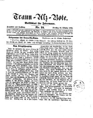 Traun-Alz-Bote (Traun-Alz-Salzachbote) Dienstag 18. Oktober 1870