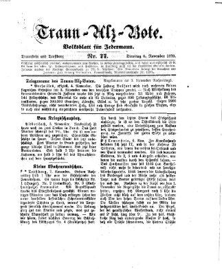 Traun-Alz-Bote (Traun-Alz-Salzachbote) Dienstag 8. November 1870