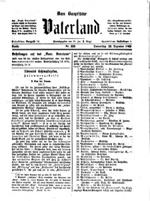 Das bayerische Vaterland Donnerstag 30. Dezember 1869