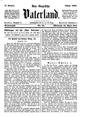 Das bayerische Vaterland Mittwoch 13. April 1870