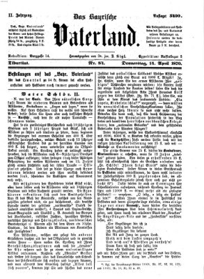 Das bayerische Vaterland Donnerstag 14. April 1870