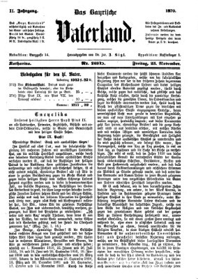 Das bayerische Vaterland Freitag 25. November 1870