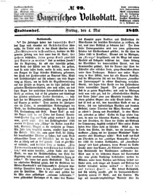 Bayerisches Volksblatt (Regensburger Morgenblatt) Freitag 4. Mai 1849