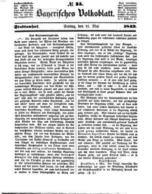 Bayerisches Volksblatt (Regensburger Morgenblatt) Freitag 11. Mai 1849