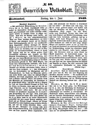 Bayerisches Volksblatt (Regensburger Morgenblatt) Freitag 1. Juni 1849