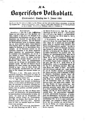 Bayerisches Volksblatt (Regensburger Morgenblatt) Samstag 5. Januar 1850