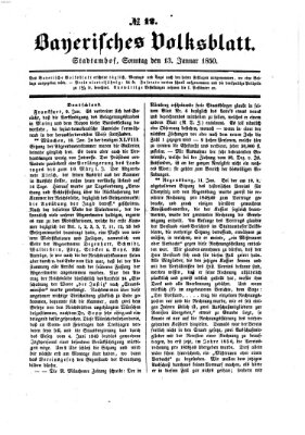 Bayerisches Volksblatt (Regensburger Morgenblatt) Sonntag 13. Januar 1850