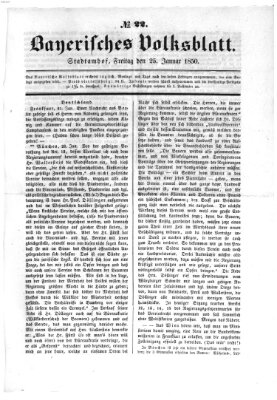 Bayerisches Volksblatt (Regensburger Morgenblatt) Freitag 25. Januar 1850