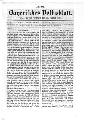 Bayerisches Volksblatt (Regensburger Morgenblatt) Mittwoch 30. Januar 1850