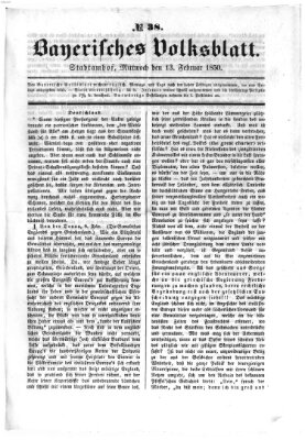 Bayerisches Volksblatt (Regensburger Morgenblatt) Mittwoch 13. Februar 1850