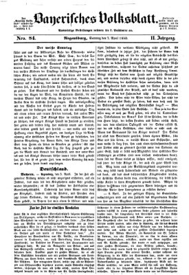 Bayerisches Volksblatt (Regensburger Morgenblatt) Sonntag 7. April 1850