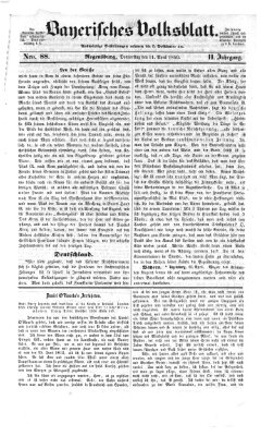 Bayerisches Volksblatt (Regensburger Morgenblatt) Donnerstag 11. April 1850