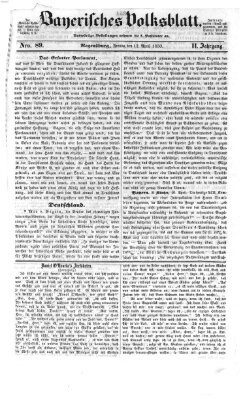 Bayerisches Volksblatt (Regensburger Morgenblatt) Freitag 12. April 1850