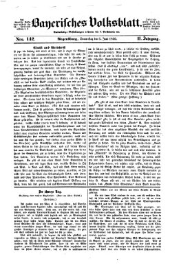 Bayerisches Volksblatt (Regensburger Morgenblatt) Donnerstag 6. Juni 1850