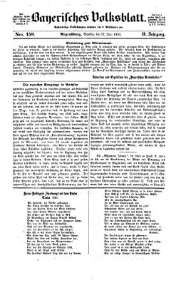 Bayerisches Volksblatt (Regensburger Morgenblatt) Samstag 22. Juni 1850