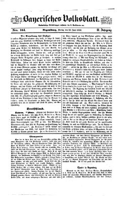 Bayerisches Volksblatt (Regensburger Morgenblatt) Freitag 28. Juni 1850