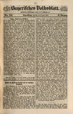 Bayerisches Volksblatt (Regensburger Morgenblatt) Sonntag 28. Juli 1850