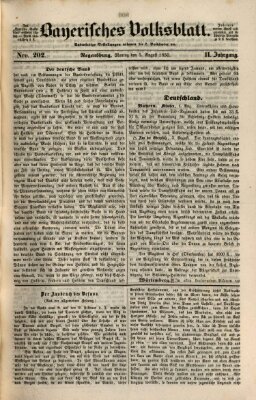Bayerisches Volksblatt (Regensburger Morgenblatt) Montag 5. August 1850