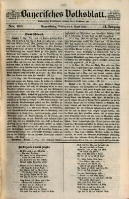 Bayerisches Volksblatt (Regensburger Morgenblatt) Dienstag 6. August 1850
