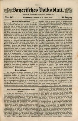 Bayerisches Volksblatt (Regensburger Morgenblatt) Mittwoch 9. Oktober 1850