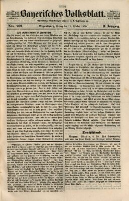 Bayerisches Volksblatt (Regensburger Morgenblatt) Freitag 11. Oktober 1850