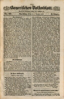 Bayerisches Volksblatt (Regensburger Morgenblatt) Freitag 1. November 1850