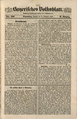 Bayerisches Volksblatt (Regensburger Morgenblatt) Samstag 21. Dezember 1850