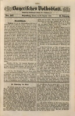 Bayerisches Volksblatt (Regensburger Morgenblatt) Sonntag 29. Dezember 1850