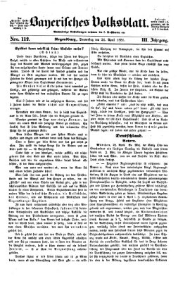 Bayerisches Volksblatt (Regensburger Morgenblatt) Donnerstag 24. April 1851