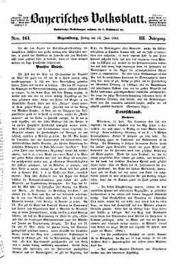 Bayerisches Volksblatt (Regensburger Morgenblatt) Freitag 13. Juni 1851