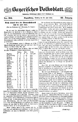 Bayerisches Volksblatt (Regensburger Morgenblatt) Sonntag 27. Juli 1851