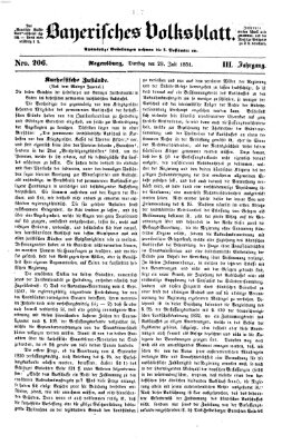 Bayerisches Volksblatt (Regensburger Morgenblatt) Dienstag 29. Juli 1851