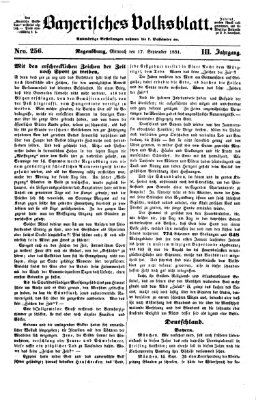 Bayerisches Volksblatt (Regensburger Morgenblatt) Mittwoch 17. September 1851