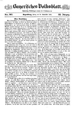 Bayerisches Volksblatt (Regensburger Morgenblatt) Freitag 26. September 1851