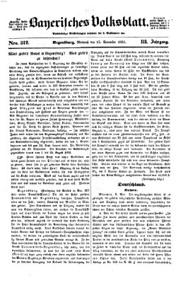 Bayerisches Volksblatt (Regensburger Morgenblatt) Mittwoch 12. November 1851