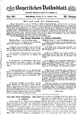 Bayerisches Volksblatt (Regensburger Morgenblatt) Samstag 29. November 1851