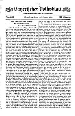 Bayerisches Volksblatt (Regensburger Morgenblatt) Montag 8. Dezember 1851