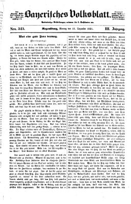 Bayerisches Volksblatt (Regensburger Morgenblatt) Montag 15. Dezember 1851