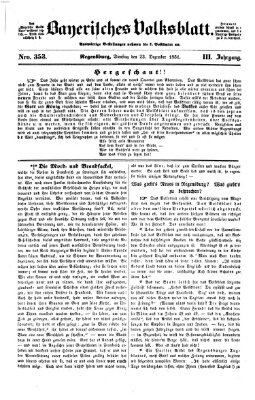 Bayerisches Volksblatt (Regensburger Morgenblatt) Dienstag 23. Dezember 1851