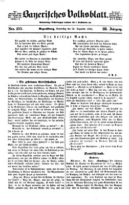 Bayerisches Volksblatt (Regensburger Morgenblatt) Donnerstag 25. Dezember 1851