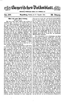 Bayerisches Volksblatt (Regensburger Morgenblatt) Samstag 27. Dezember 1851