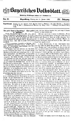 Bayerisches Volksblatt (Regensburger Morgenblatt) Sonntag 11. Januar 1852