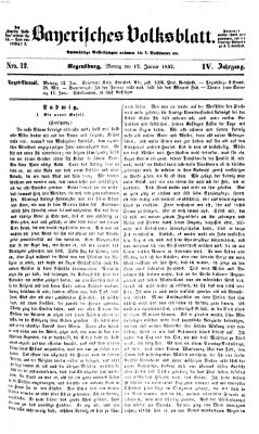 Bayerisches Volksblatt (Regensburger Morgenblatt) Montag 12. Januar 1852