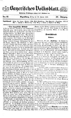 Bayerisches Volksblatt (Regensburger Morgenblatt) Freitag 23. Januar 1852