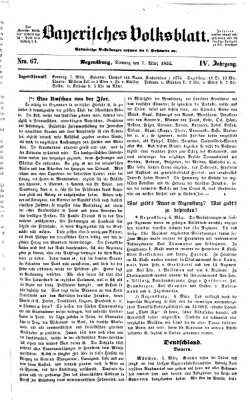 Bayerisches Volksblatt (Regensburger Morgenblatt) Sonntag 7. März 1852