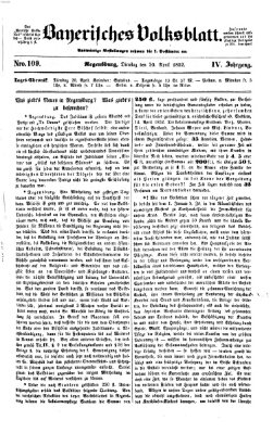 Bayerisches Volksblatt (Regensburger Morgenblatt) Dienstag 20. April 1852