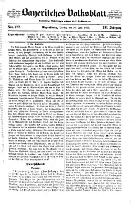 Bayerisches Volksblatt (Regensburger Morgenblatt) Dienstag 29. Juni 1852