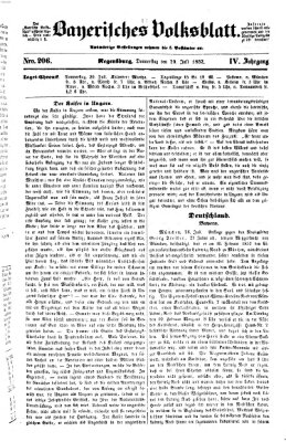 Bayerisches Volksblatt (Regensburger Morgenblatt) Donnerstag 29. Juli 1852